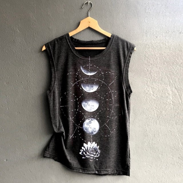 Moon Sleeveless Shirt
