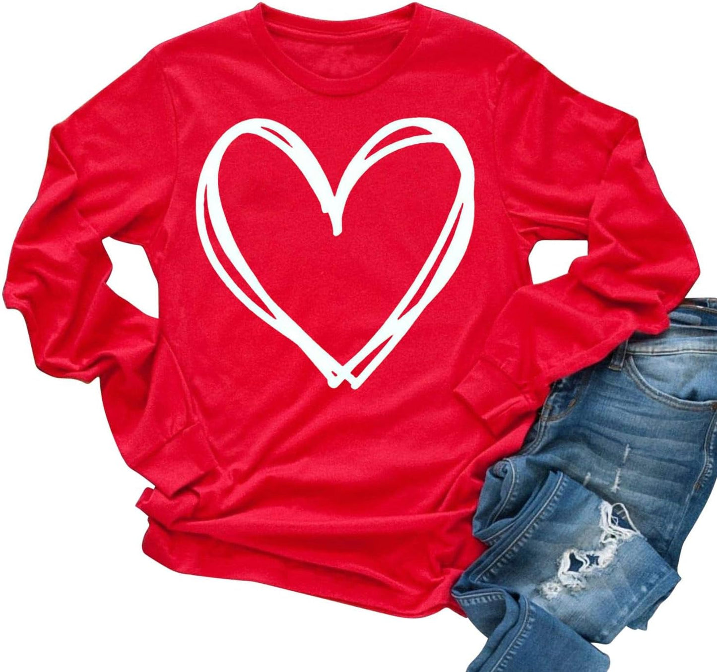 Raglans Long Sleeve Valentine's Day Graphic Tops